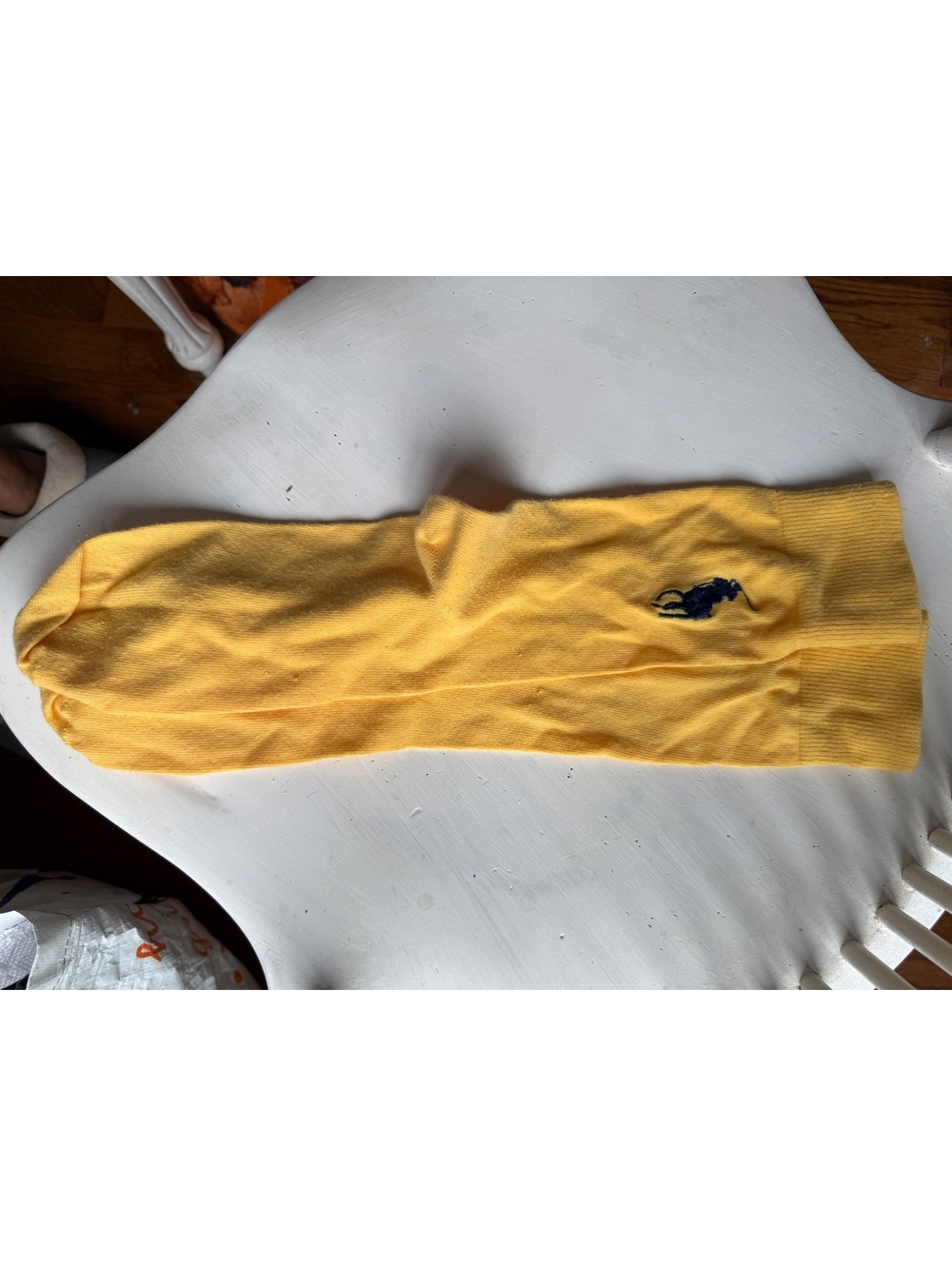 Ralph Lauren Yellow Crew Socks with Polo Logo